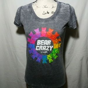 It's Sugar bear crazy gummy bear gray top